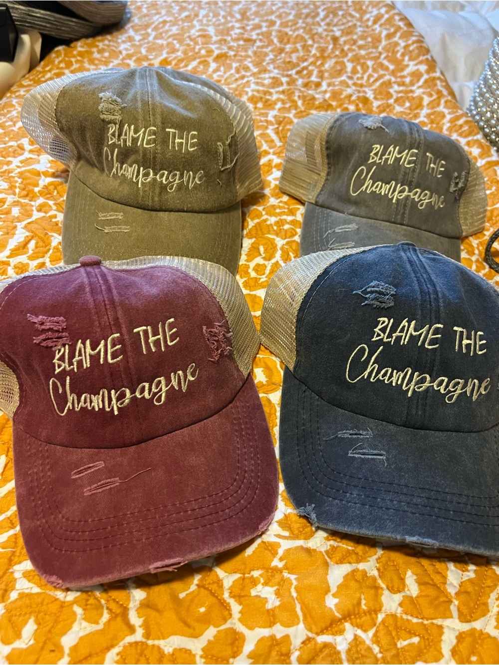 Blame The Champagne Distressed Mesh-Back Cap - Multiple Colors